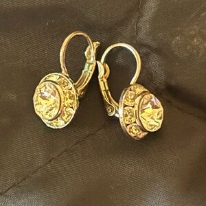 Elegant Silver -Tone Swarovski Crystal Earrings